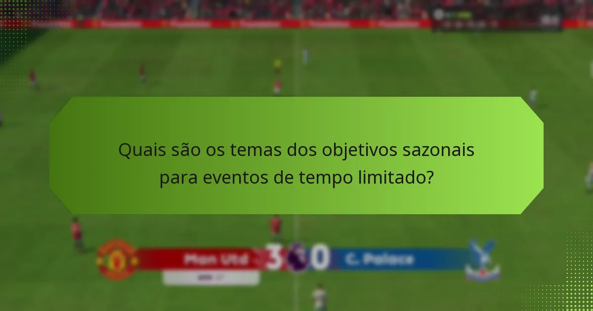 Quando ocorrem os eventos e objetivos sazonais?
